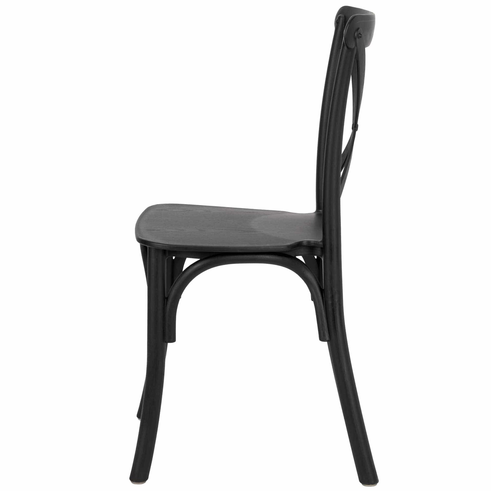 Chivari Kids Black ToughResin™ WoodGrain Cross Back Chair CXRB-KID-ZG-T