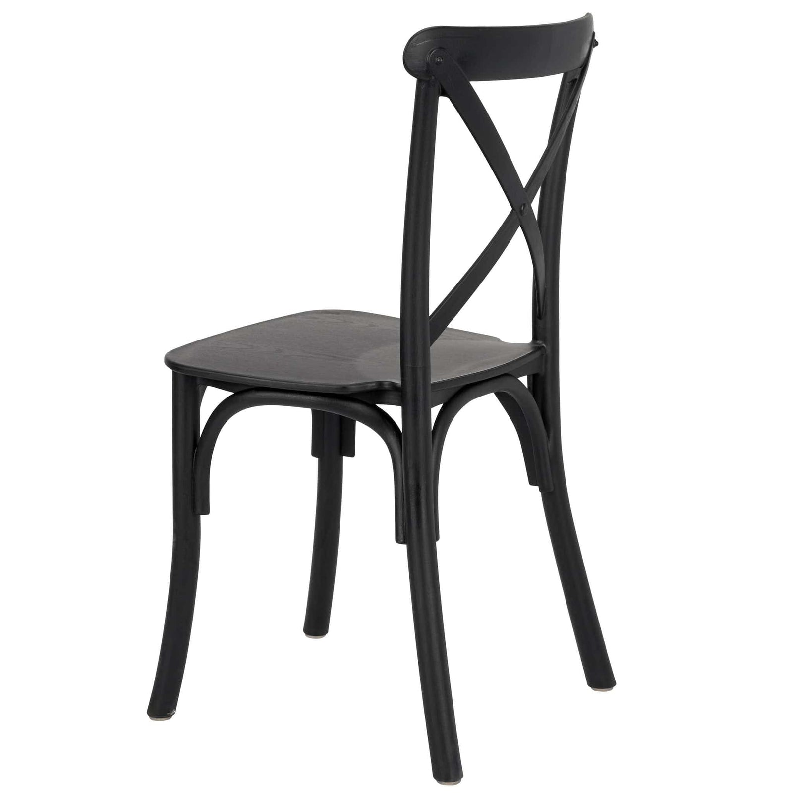 Chivari Kids Black ToughResin™ WoodGrain Cross Back Chair CXRB-KID-ZG-T