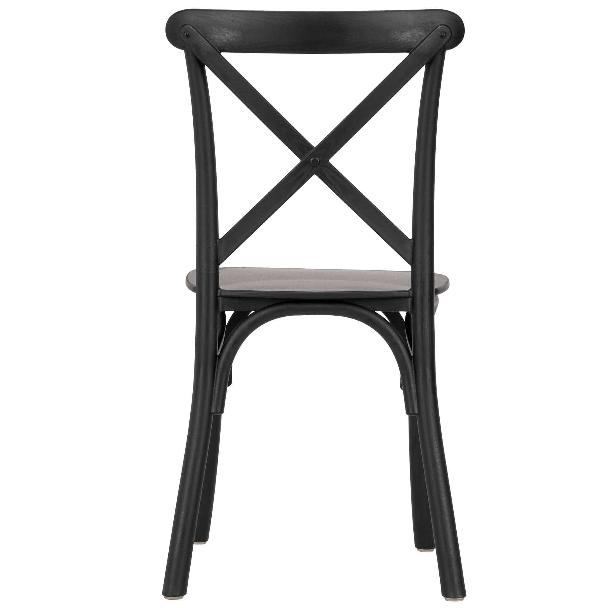 Chivari Kids Black ToughResin™ WoodGrain Cross Back Chair CXRB-KID-ZG-T