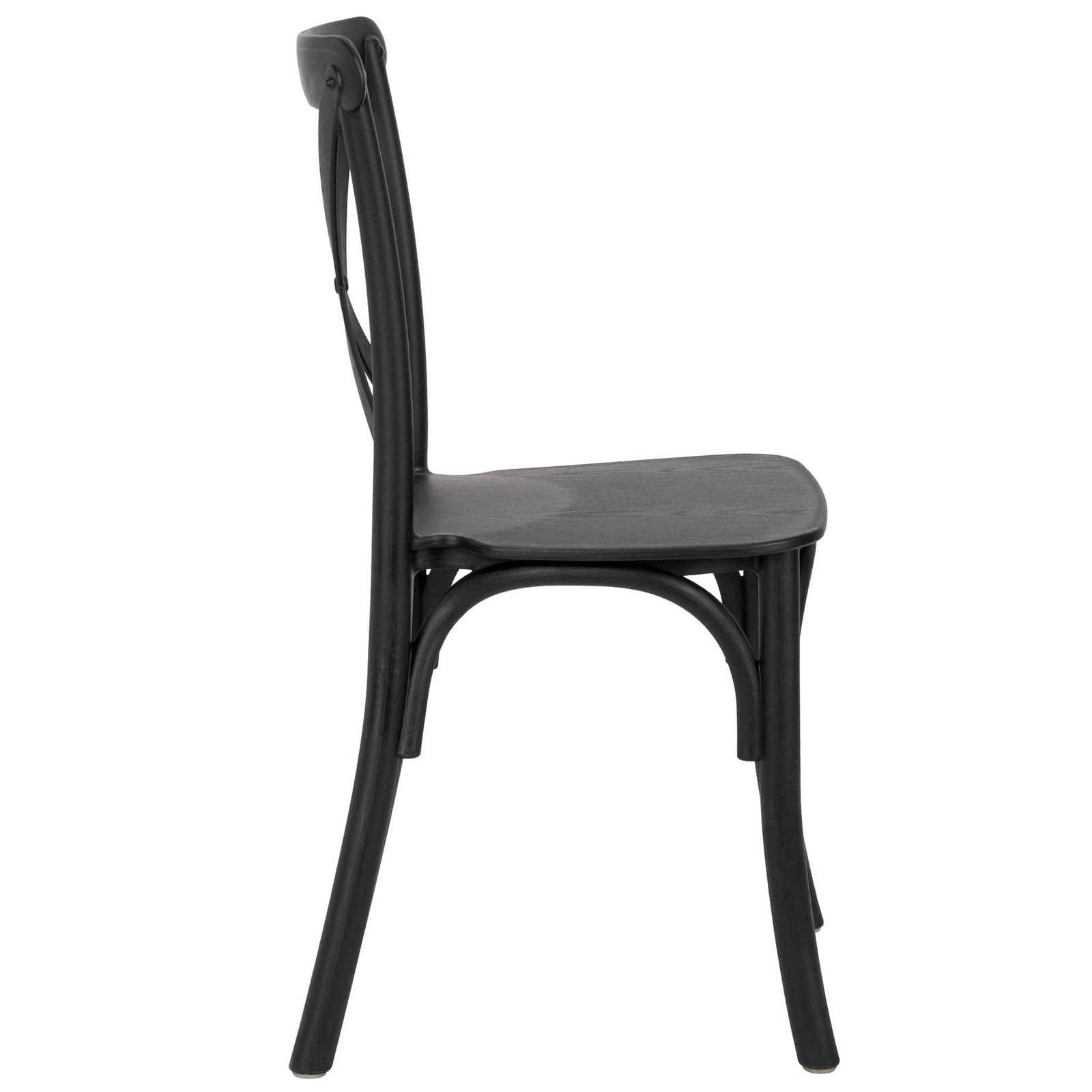 Chivari Kids Black ToughResin™ WoodGrain Cross Back Chair CXRB-KID-ZG-T