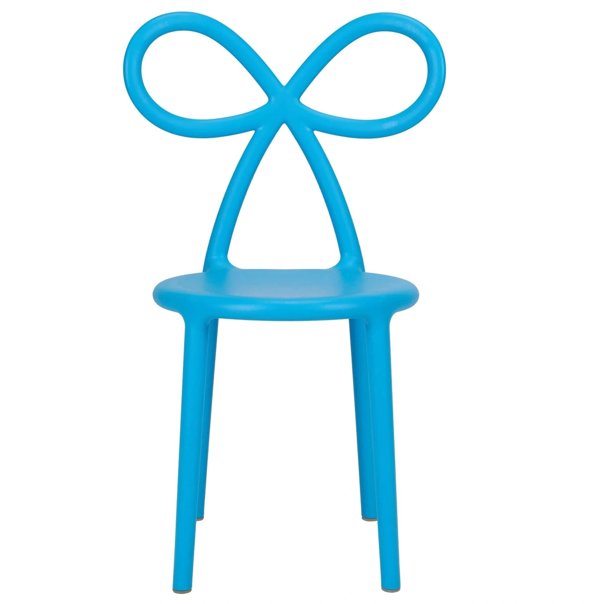 Chivari Kids Blue Resin Bow Chair with Round Seat CBORBLU-KID-ZG