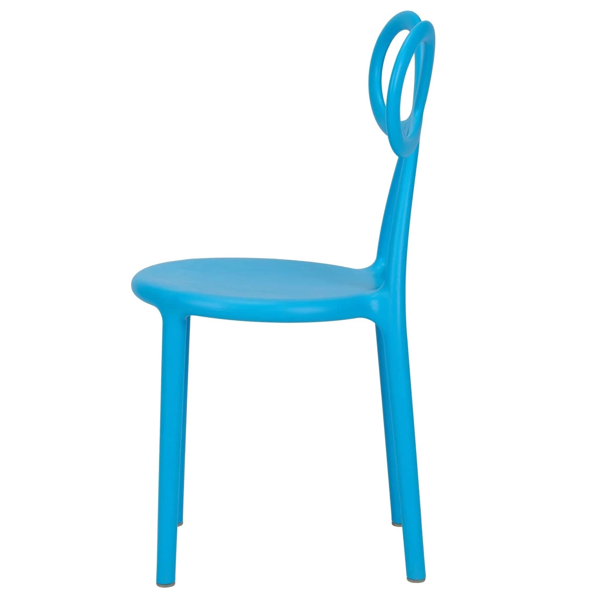 Chivari Kids Blue Resin Bow Chair with Round Seat CBORBLU-KID-ZG