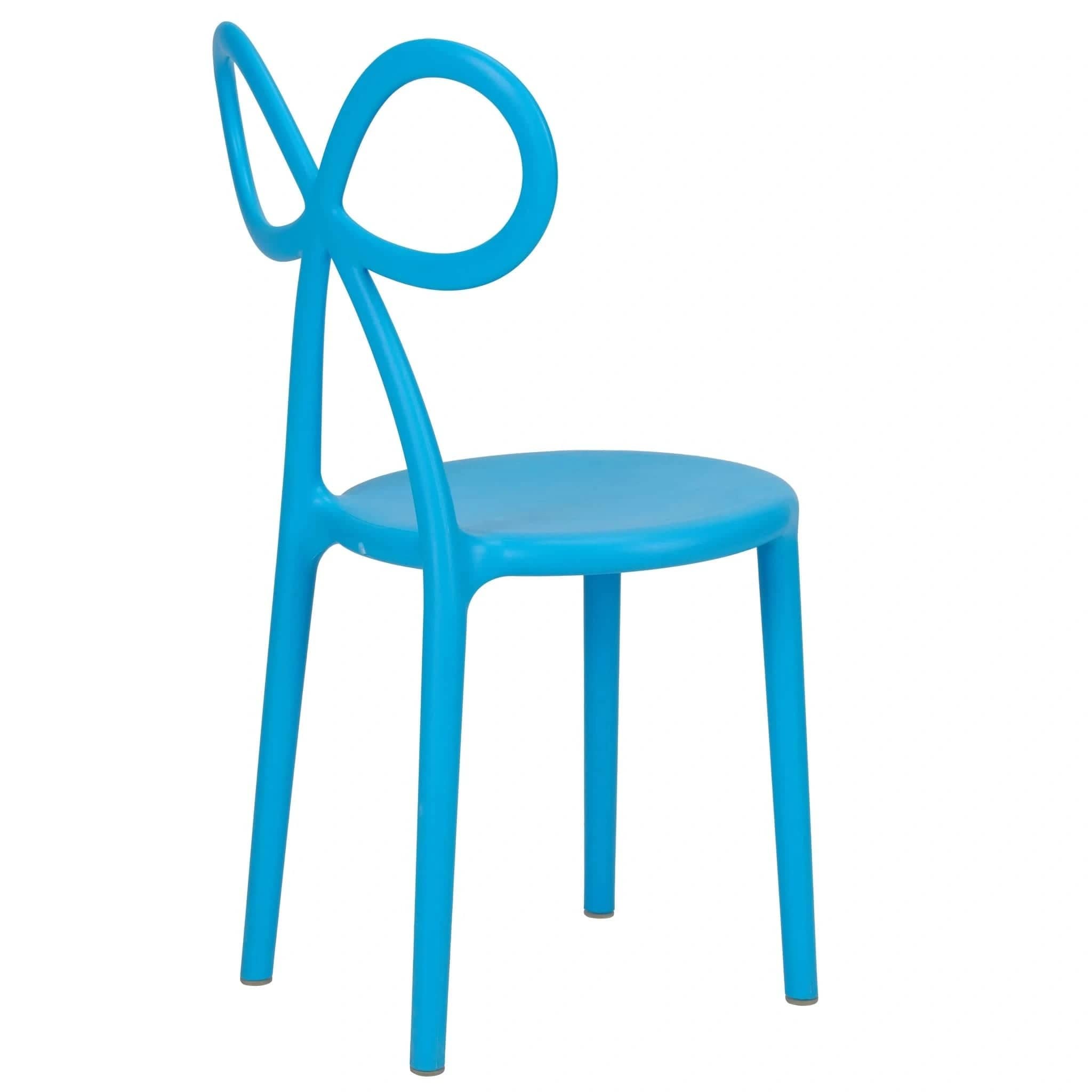 Chivari Kids Blue Resin Bow Chair with Round Seat CBORBLU-KID-ZG