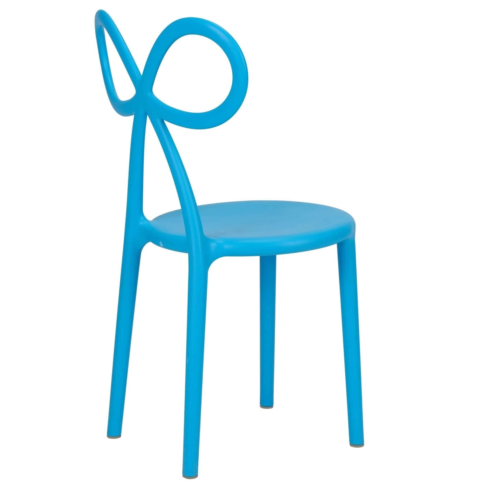 Chivari Kids Blue Resin Bow Chair with Round Seat CBORBLU-KID-ZG
