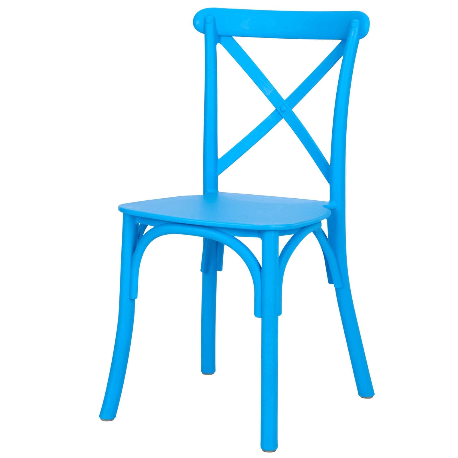 Chivari Kids Blue ToughResin™ Cross Back Chair CXRBLU-KID-ZG-T