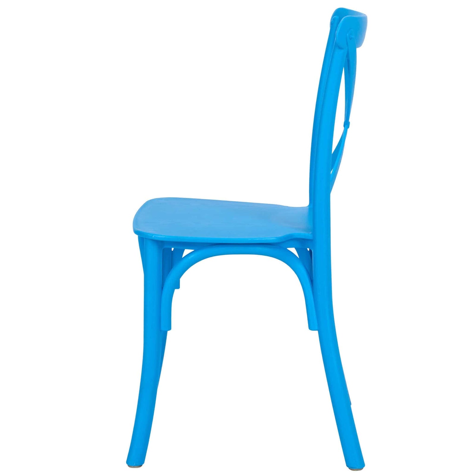 Chivari Kids Blue ToughResin™ Cross Back Chair CXRBLU-KID-ZG-T