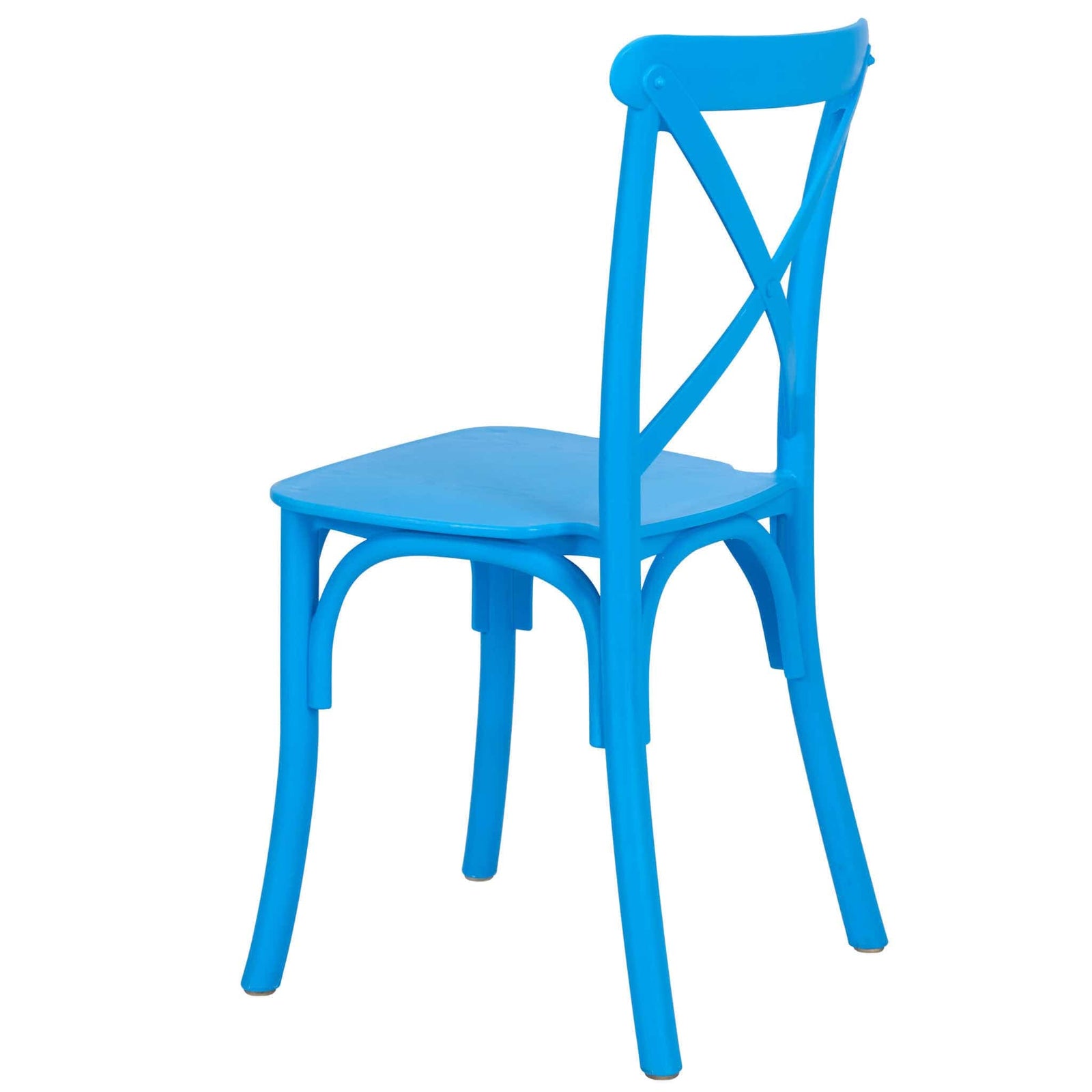 Chivari Kids Blue ToughResin™ Cross Back Chair CXRBLU-KID-ZG-T