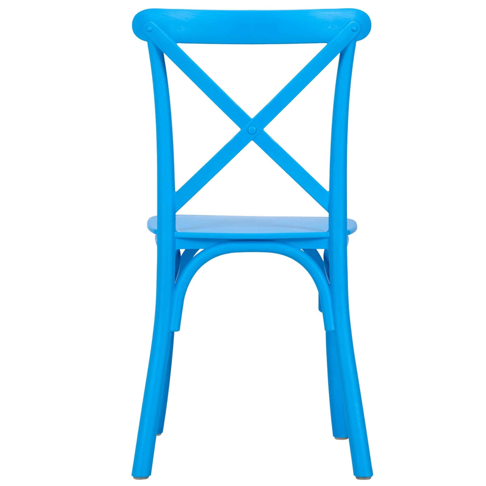 Chivari Kids Blue ToughResin™ Cross Back Chair CXRBLU-KID-ZG-T