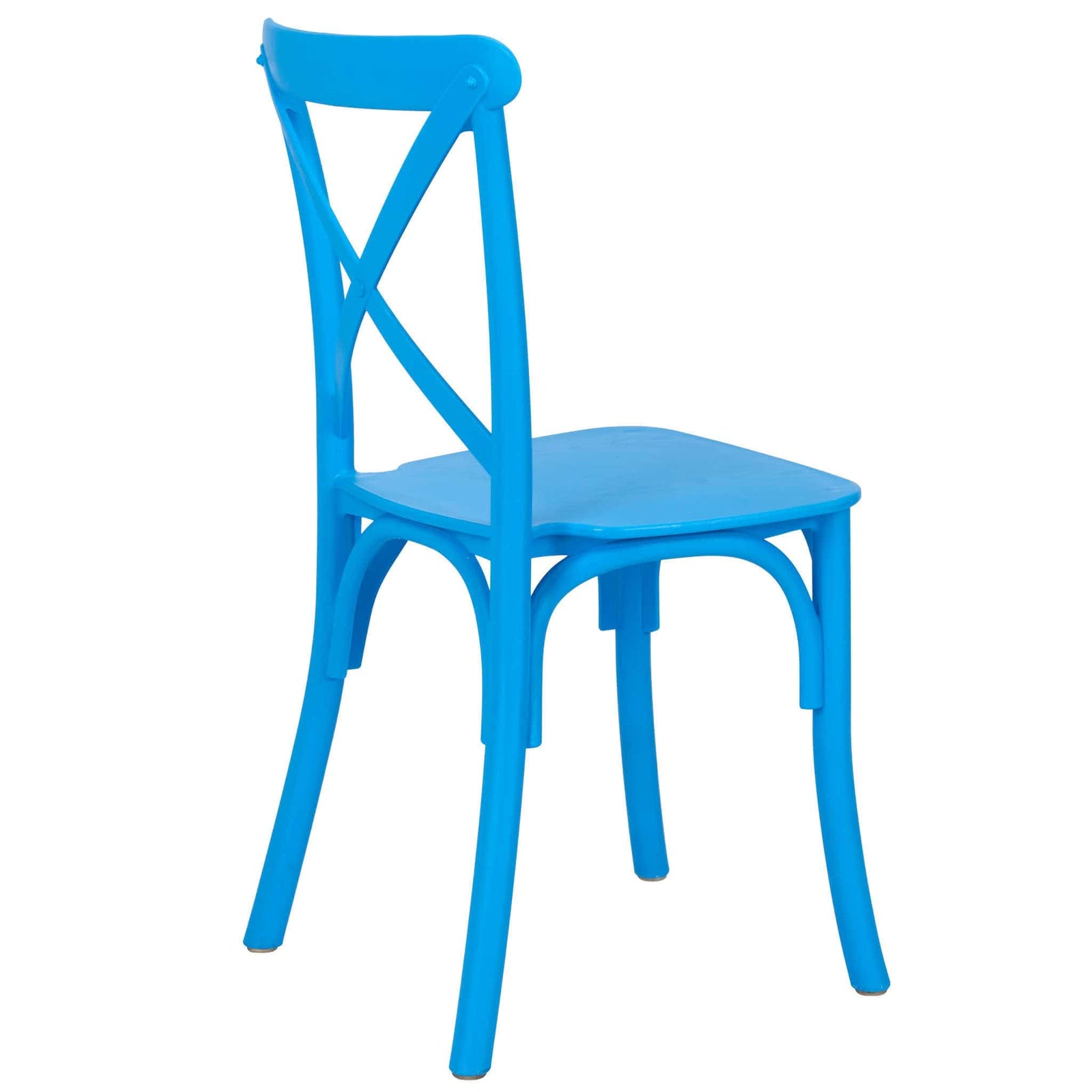 Chivari Kids Blue ToughResin™ Cross Back Chair CXRBLU-KID-ZG-T