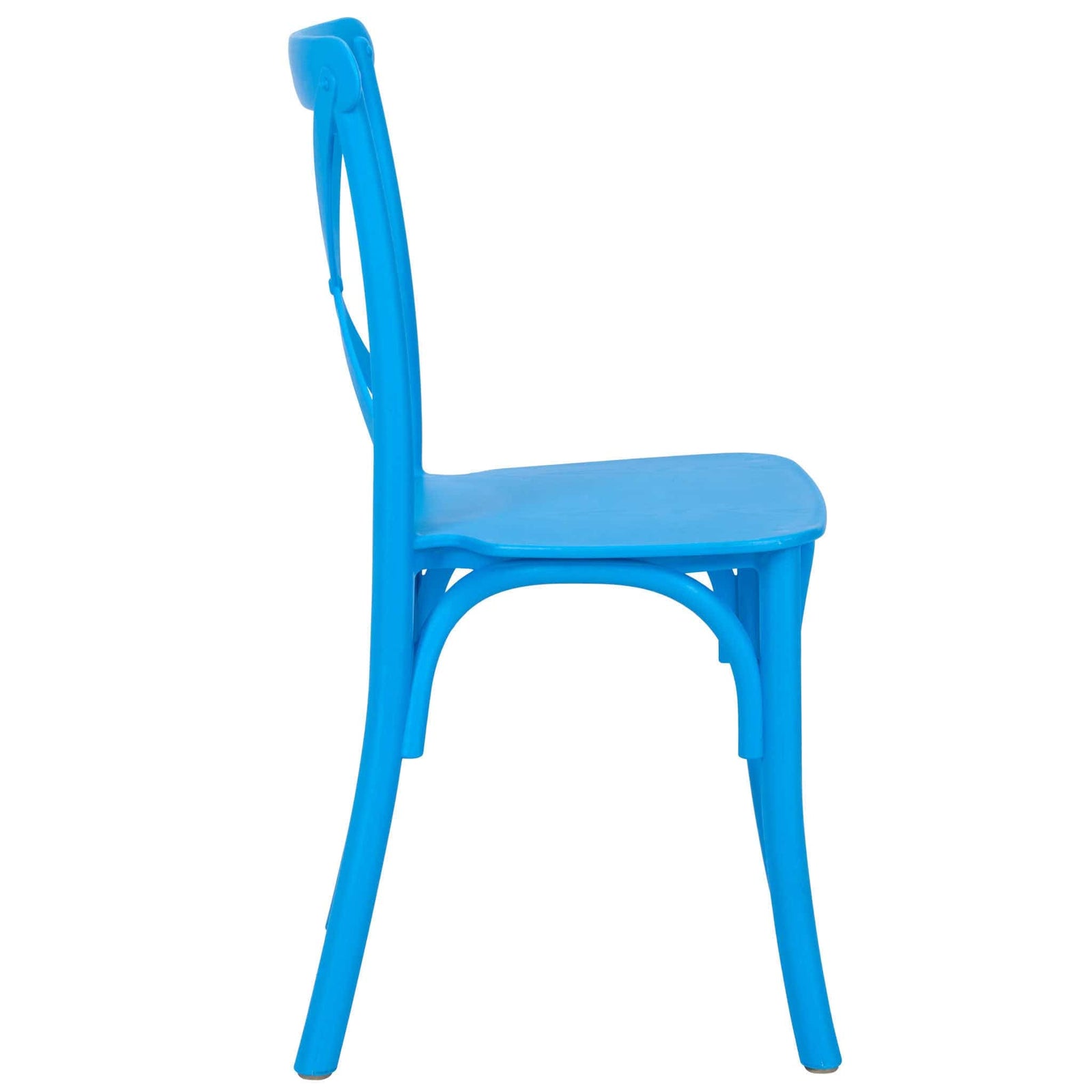 Chivari Kids Blue ToughResin™ Cross Back Chair CXRBLU-KID-ZG-T