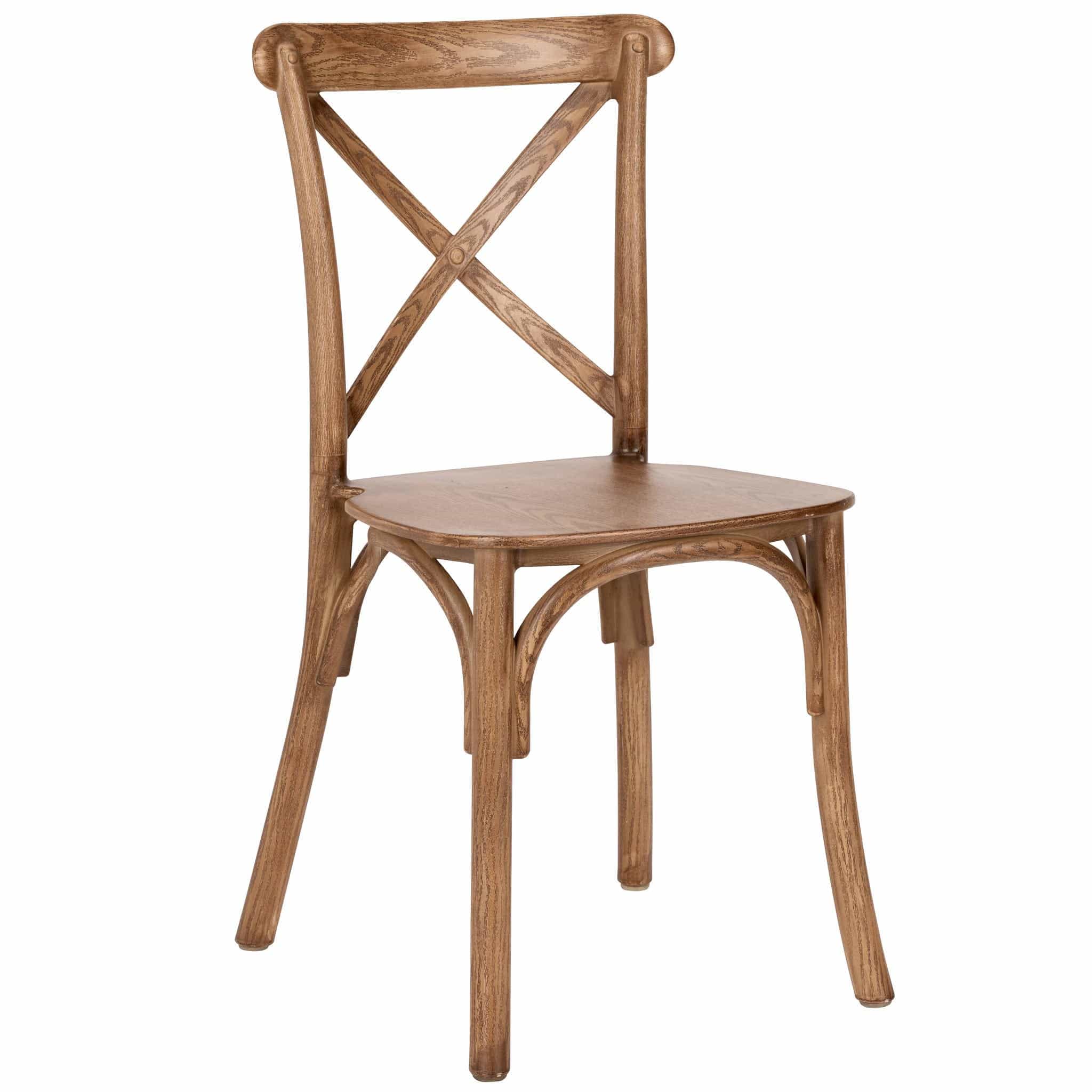 Chivari Kids Chestnut ToughResin™ Cross Back Chair CXRC-KID-ZG-T
