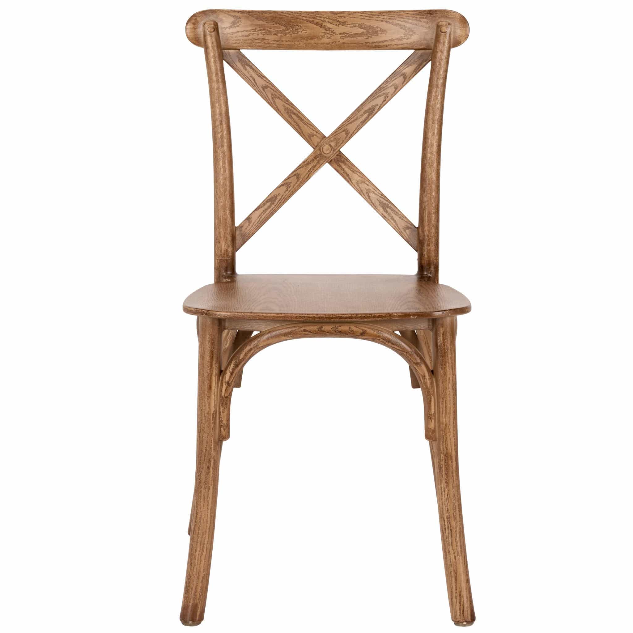 Chivari Kids Chestnut ToughResin™ Cross Back Chair CXRC-KID-ZG-T