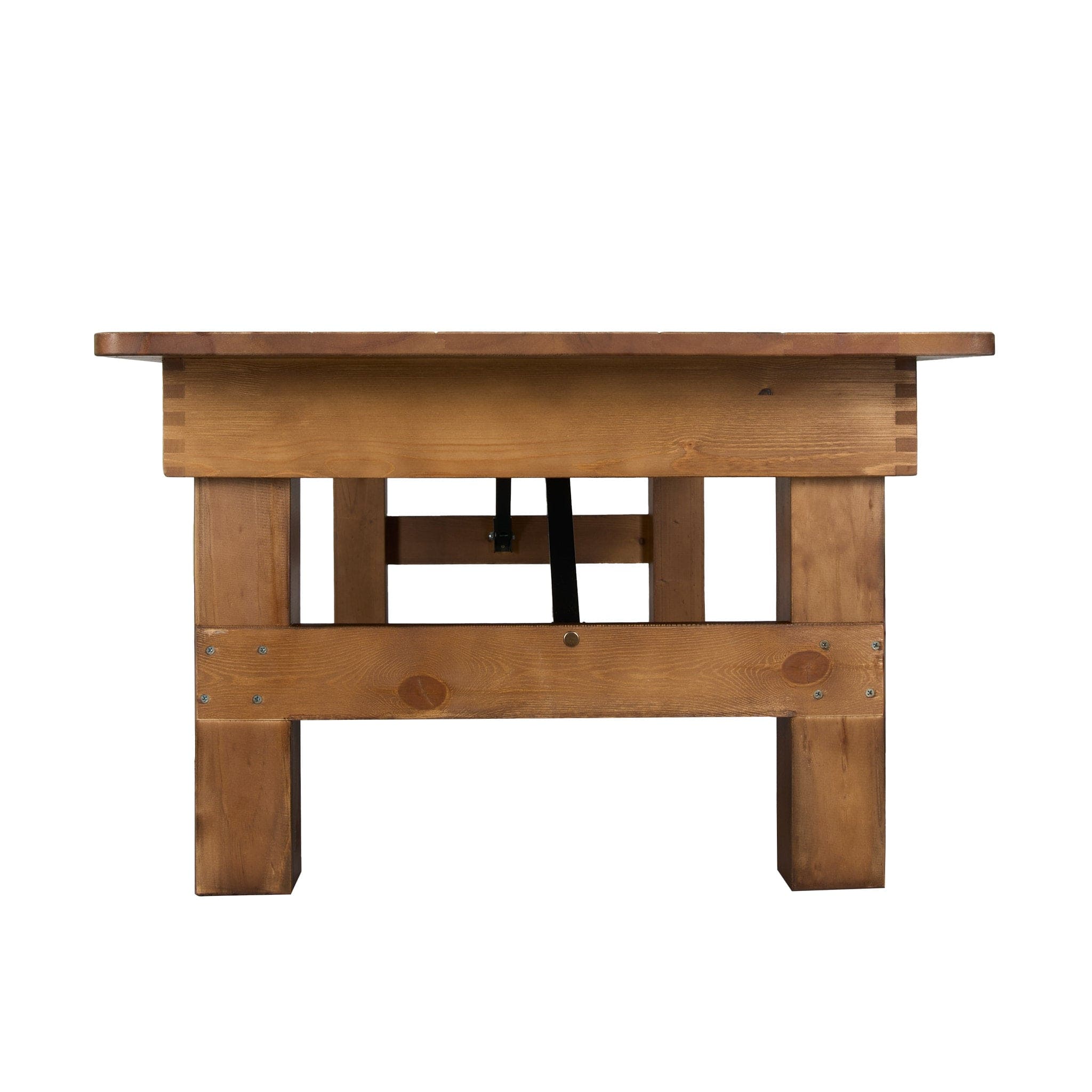 Chivari Kids 72″ x 30″ (6 Foot ) Chestnut Rectangle Straight Leg Farm Table TFARMRT7230-CHESTNT-SLGKID-AX-T
