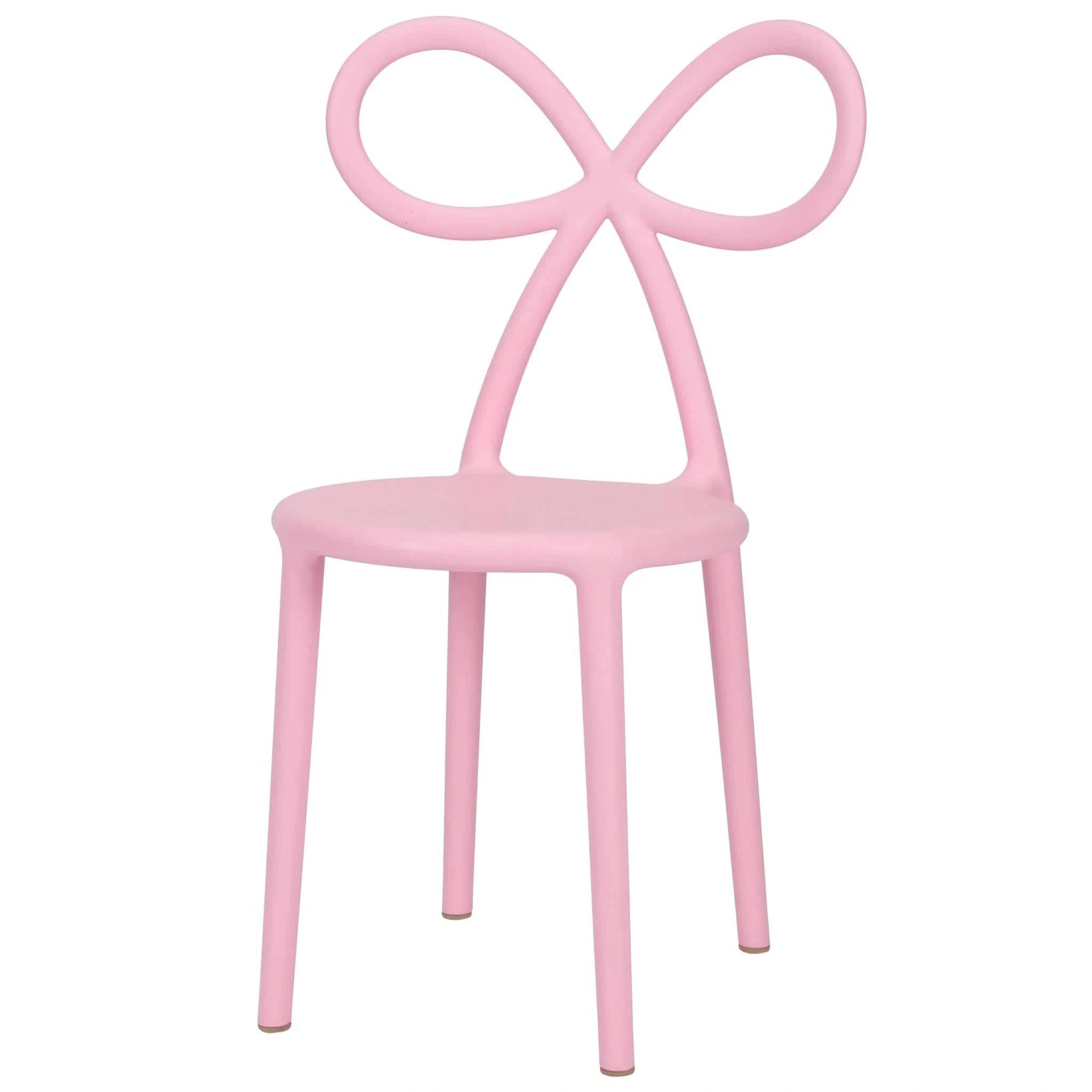 Chivari Kids Pink Resin Bow Chair with Round Seat CBORP-KID-ZG