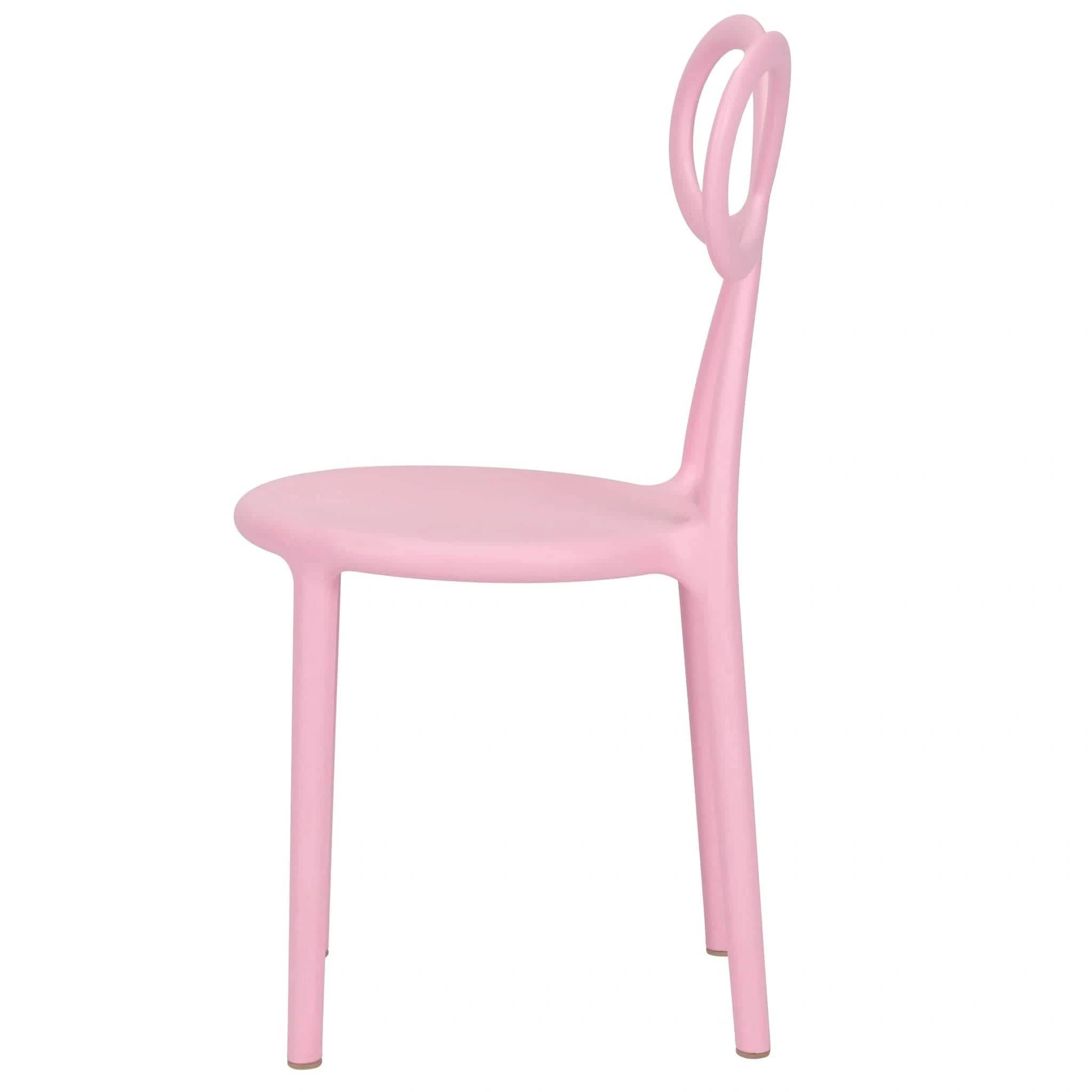Chivari Kids Pink Resin Bow Chair with Round Seat CBORP-KID-ZG