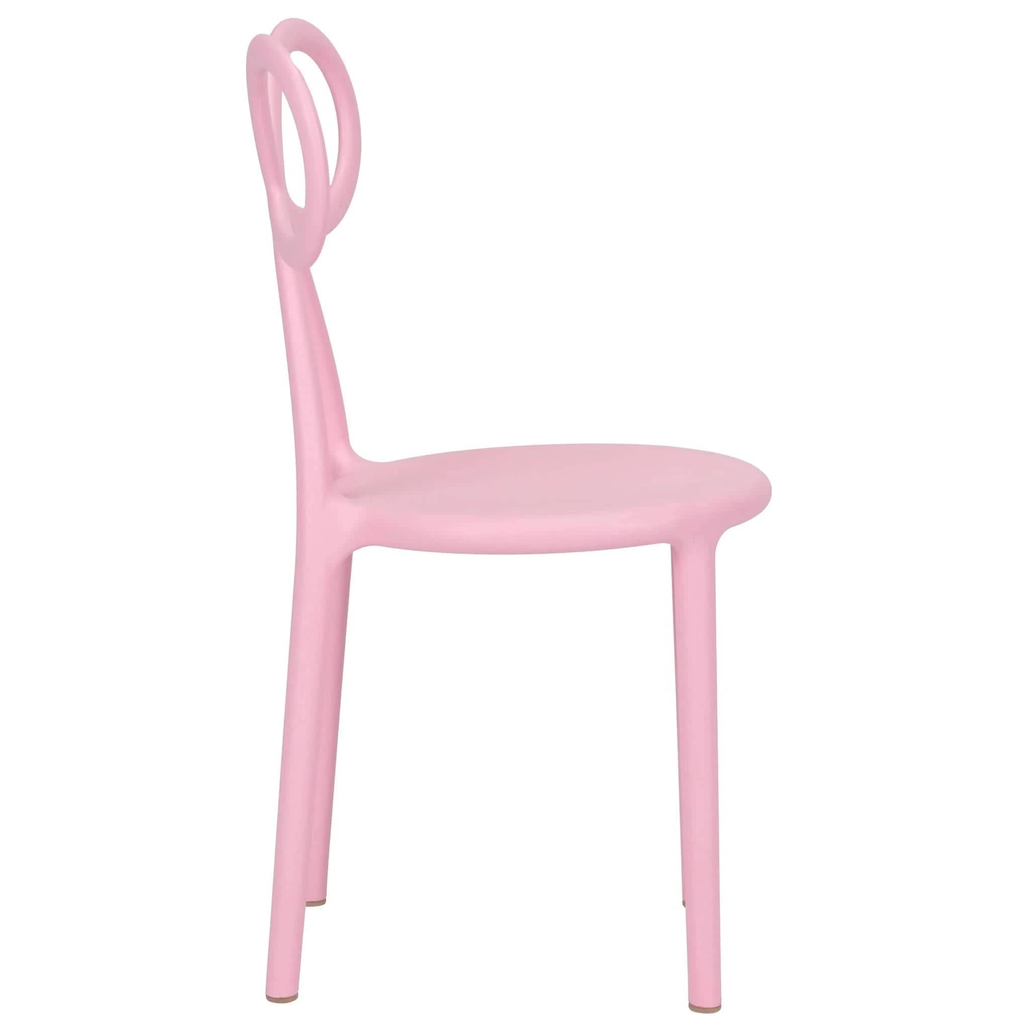 Chivari Kids Pink Resin Bow Chair with Round Seat CBORP-KID-ZG