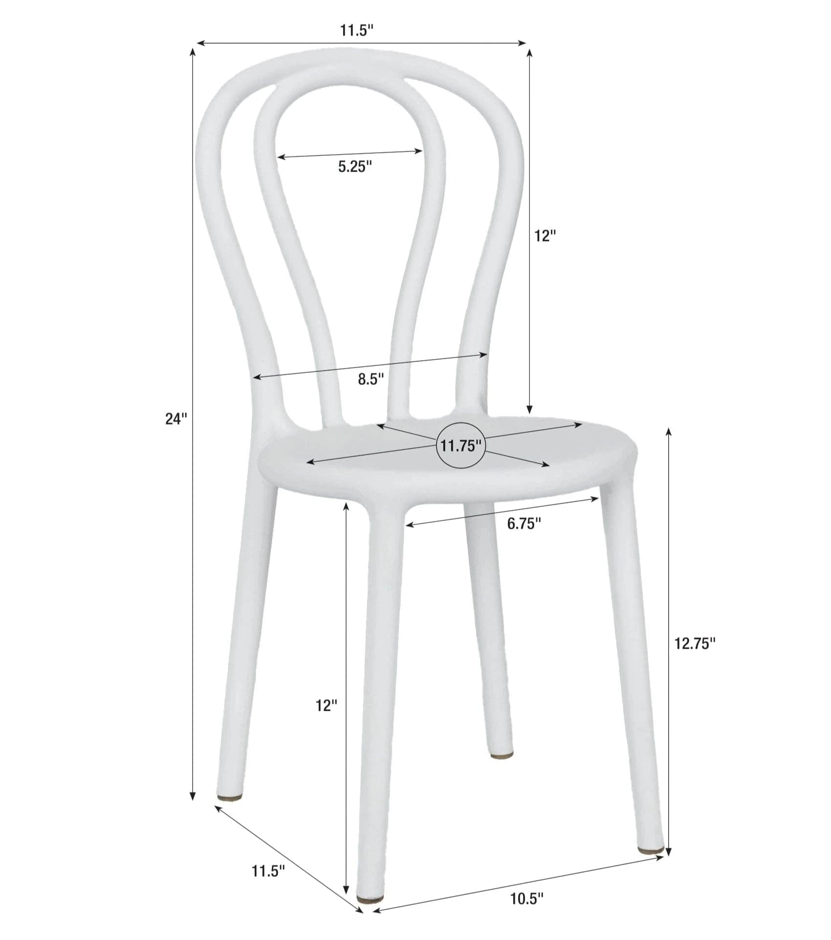 Chivari Kids Cool White Resin Bentwood Festive Chair CBFRW-KID-ZG-T