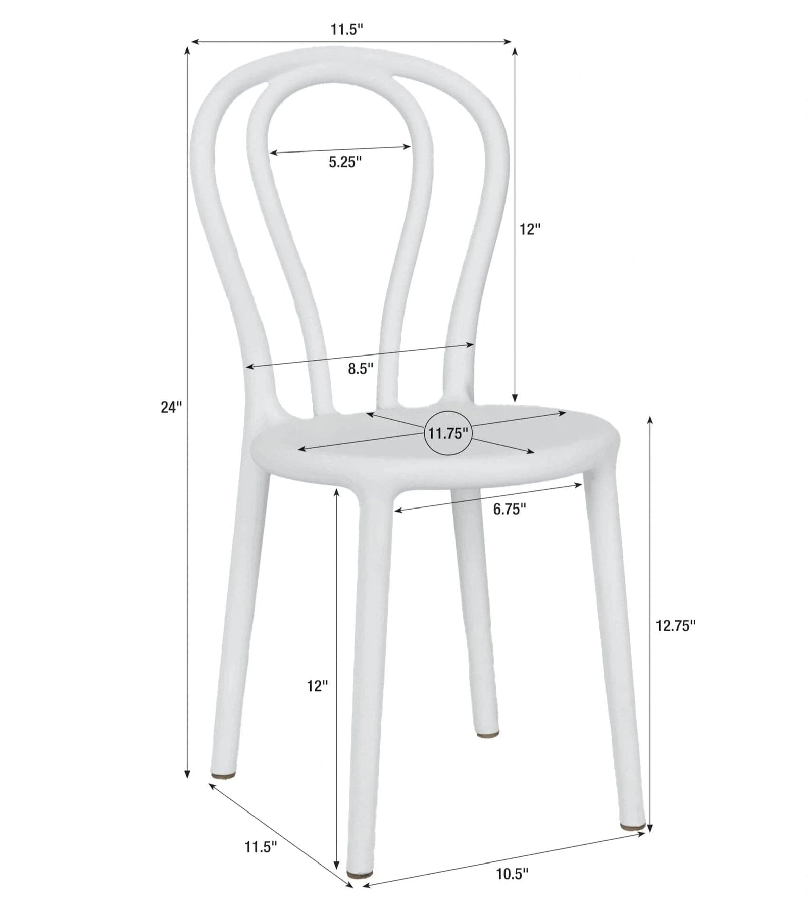 Chivari Kids Cool White Resin Bentwood Festive Chair CBFRW-KID-ZG-T