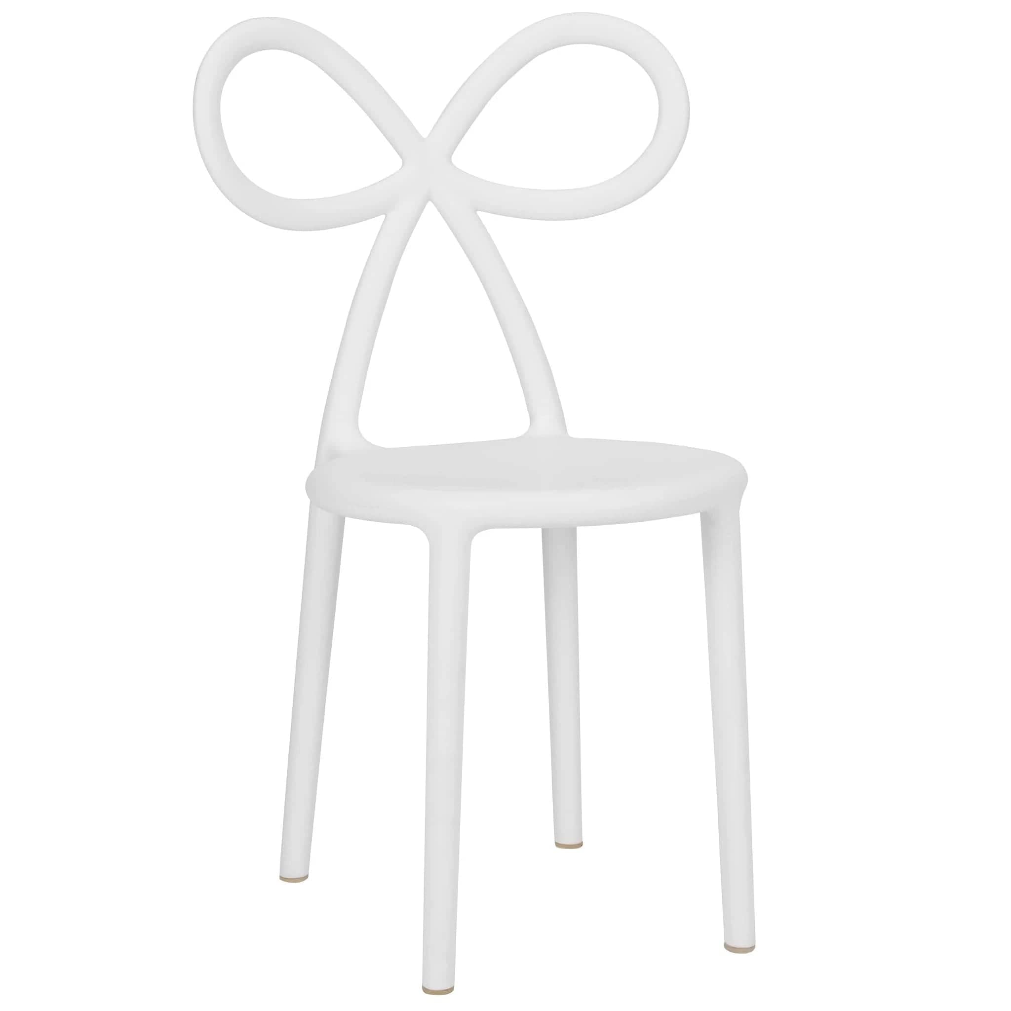 Chivari Kids White Resin Bow Chair with Round Seat CBORW-KID-ZG