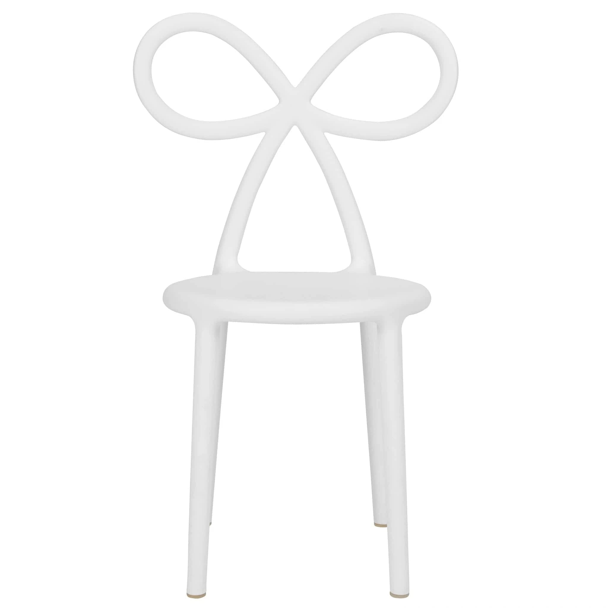 Chivari Kids White Resin Bow Chair with Round Seat CBORW-KID-ZG