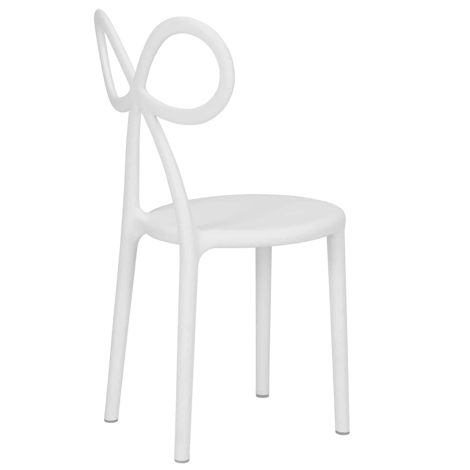 Chivari Kids White Resin Bow Chair with Round Seat CBORW-KID-ZG