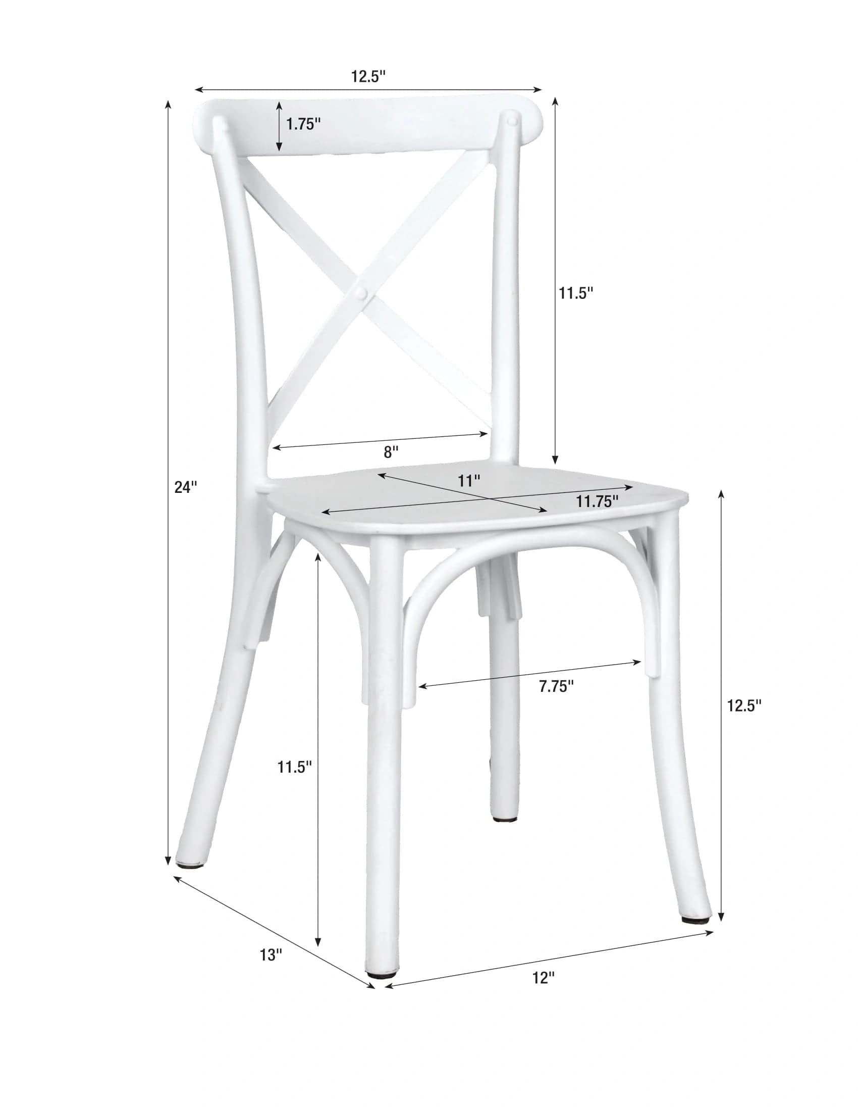 Chivari Kids White ToughResin™ Cross Back Chair CXRW-KID-ZG-T