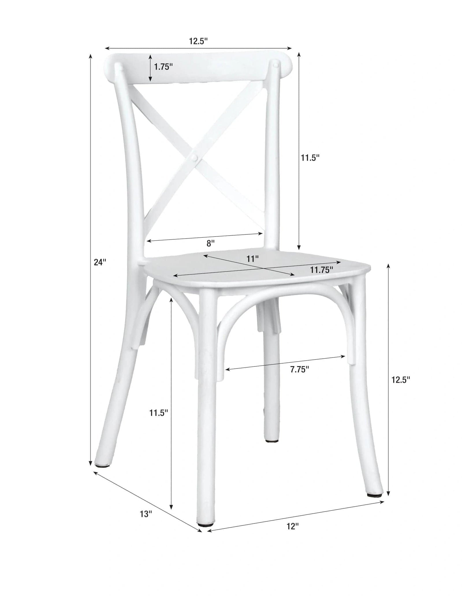 Chivari Kids White ToughResin™ Cross Back Chair CXRW-KID-ZG-T