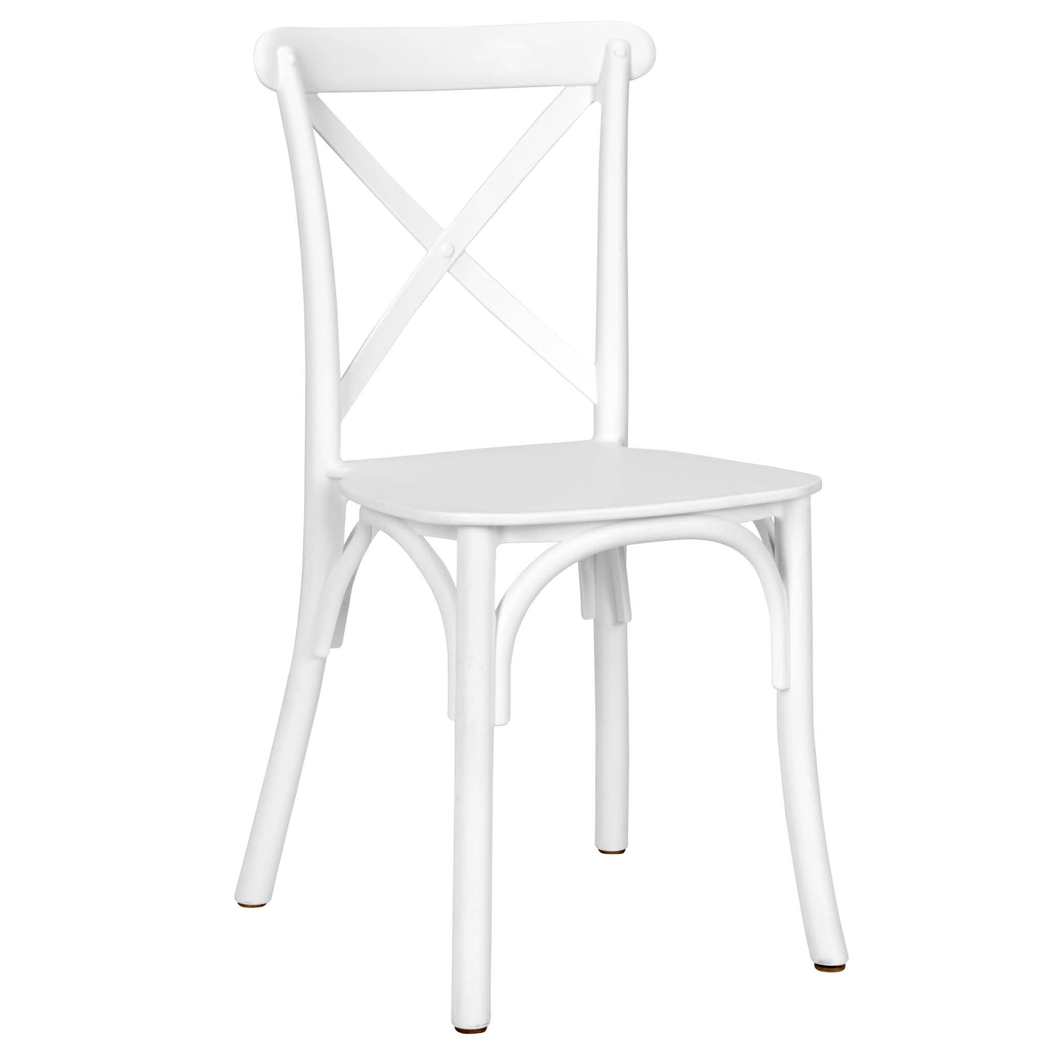 Chivari Kids White ToughResin™ Cross Back Chair CXRW-KID-ZG-T