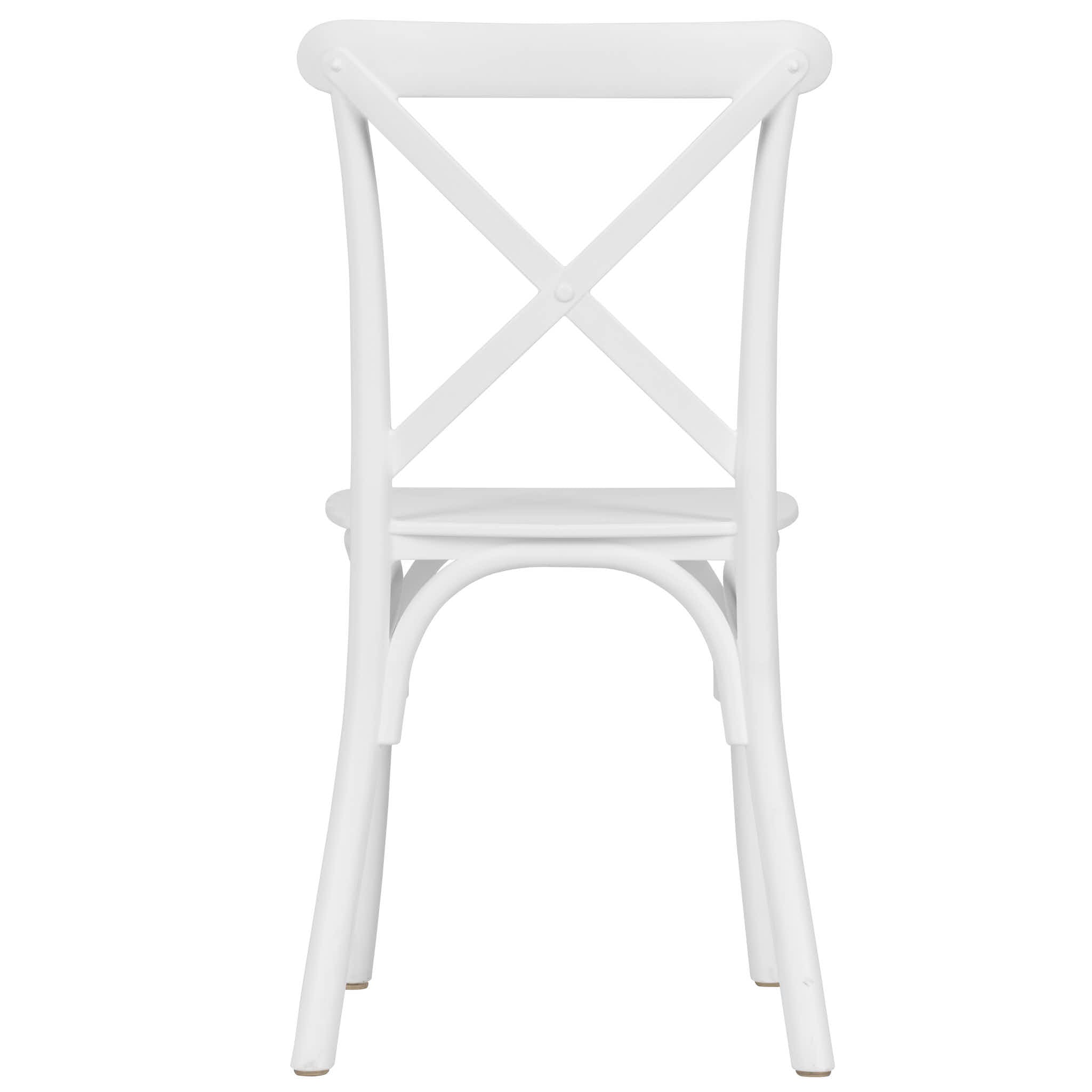 Chivari Kids White ToughResin™ Cross Back Chair CXRW-KID-ZG-T