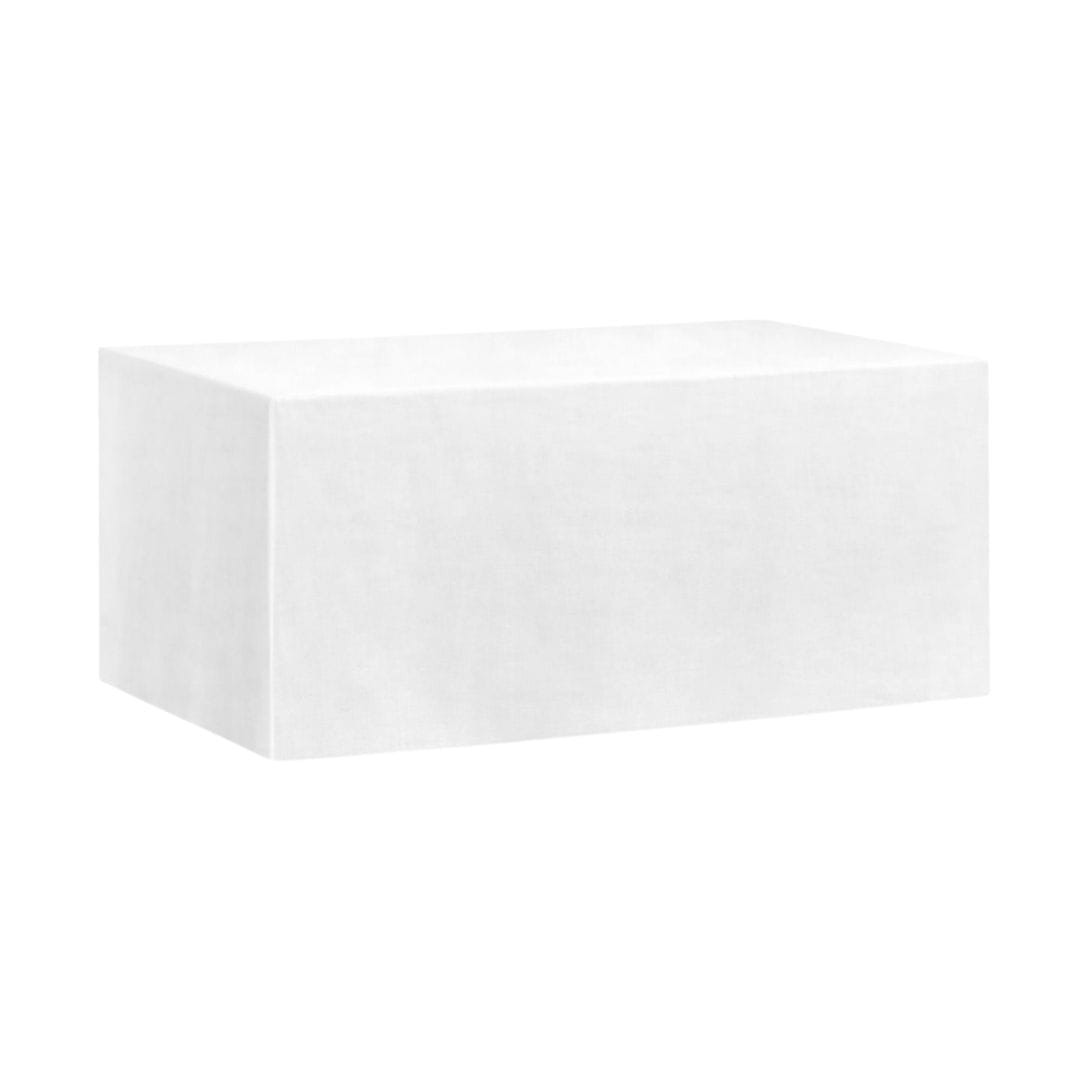 Chivari.com 72" x 24" x 29"H White Fitted Expo Table Cover Premium 180 GSM Polyester L-EXPOCVR7224x29H-WH-CB-SX