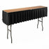 Chivari Black Bar Top Linen Skirt for 72in x 12in Bar Top Riser L-SKIRTBAR-RT72x12-BLK-MCS-T