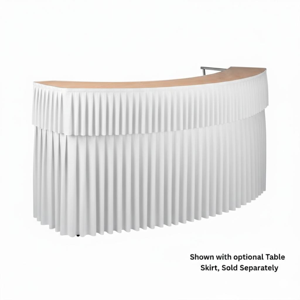 Chivari White Bar Top Linen Skirt for 84" Serpentine Bar Top Riser L-SKIRTBAR-SRP-84-WHT-MCS-T