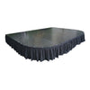 StandUp 16' Black Stage Skirt 21" High 180 GSM Polyester Linen with 8 Clips L-SKIRTSTG-16-BLK-MCS-T