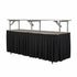 Chivari Black Table Skirt for 72" x 30" Table L-SKIRTTAB-RT72x30-BLK-MCS-T
