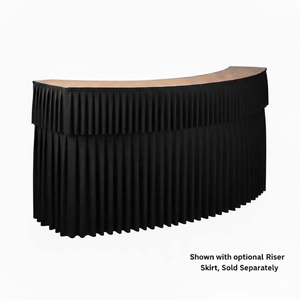 Chivari Black Table Linen Skirt for 84" Serpentine Table L-SKIRTTAB-SRP-84-BLK-MCS-T