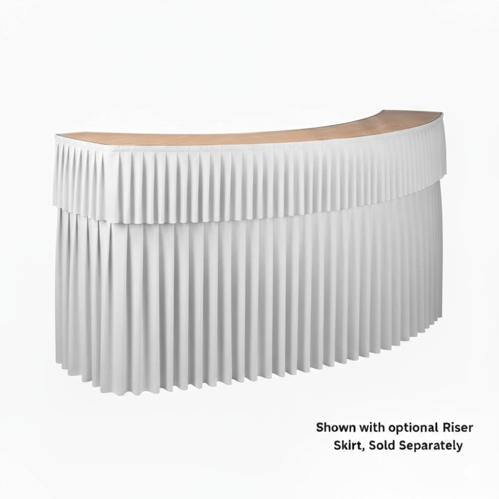 Chivari Black Table Skirt for 84" Serpentine Table L-SKIRTTAB-SRP-84-WHT-MCS-T