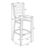 Chivari Ladder Back Bar Stool with Black Frame and Dark Wood Seat BLMBWDW-ZF-KT