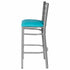 Chivari Ladder Back Bar Stool with Silver Frame and Light Blue Vinyl Seat BLMSVLBL-ZF-KT