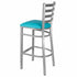 Chivari Ladder Back Bar Stool with Silver Frame and Light Blue Vinyl Seat BLMSVLBL-ZF-KT