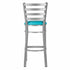 Chivari Ladder Back Bar Stool with Silver Frame and Light Blue Vinyl Seat BLMSVLBL-ZF-KT