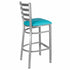 Chivari Ladder Back Bar Stool with Silver Frame and Light Blue Vinyl Seat BLMSVLBL-ZF-KT