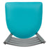 Chivari Ladder Back Bar Stool with Silver Frame and Light Blue Vinyl Seat BLMSVLBL-ZF-KT