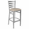 Chivari Ladder Back Bar Stool with Silver Frame and Light Gray Vinyl Seat BLMSVLGY-ZF-KT