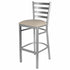 Chivari Ladder Back Bar Stool with Silver Frame and Light Gray Vinyl Seat BLMSVLGY-ZF-KT