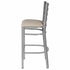 Chivari Ladder Back Bar Stool with Silver Frame and Light Gray Vinyl Seat BLMSVLGY-ZF-KT
