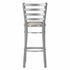 Chivari Ladder Back Bar Stool with Silver Frame and Light Gray Vinyl Seat BLMSVLGY-ZF-KT
