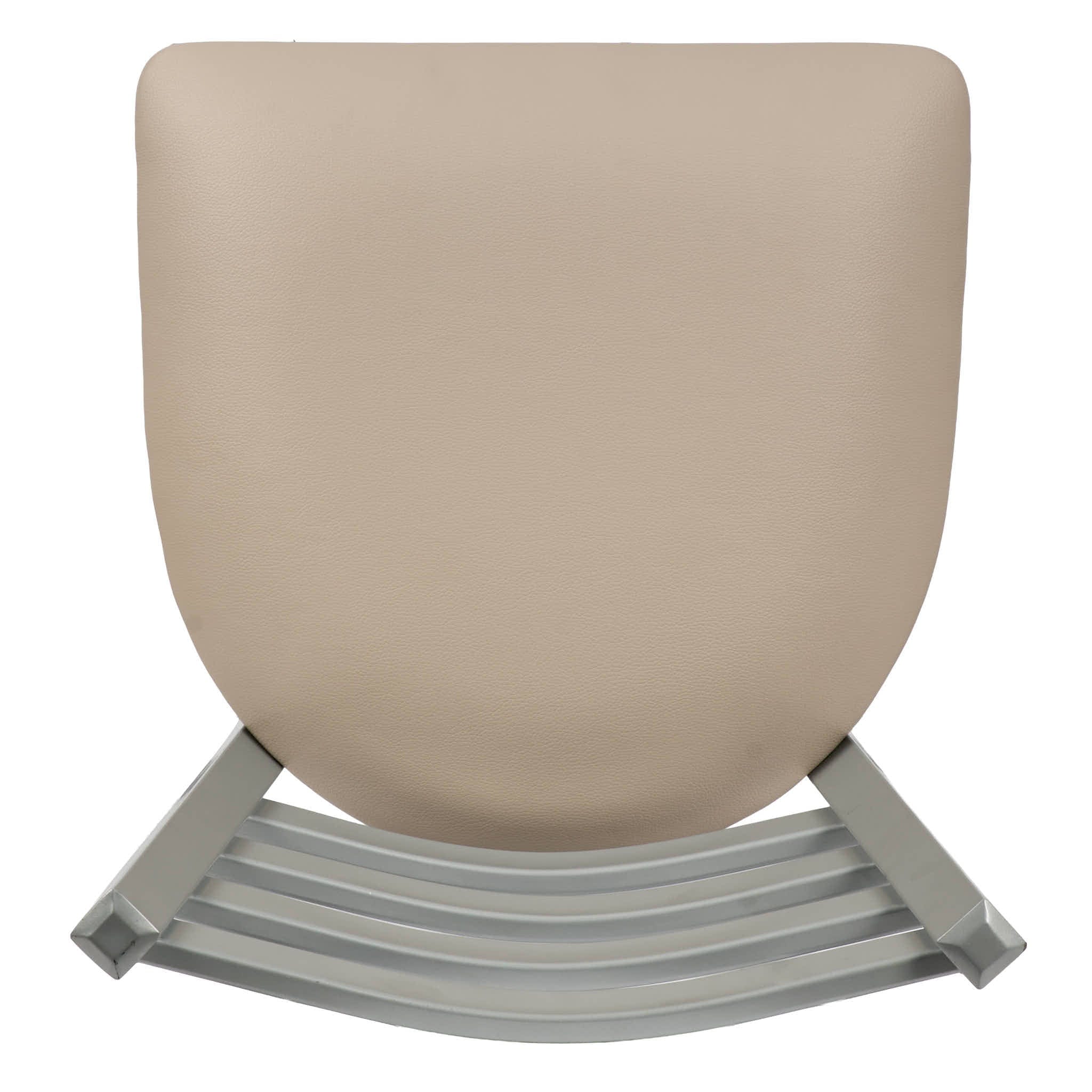 Chivari Ladder Back Bar Stool with Silver Frame and Light Gray Vinyl Seat BLMSVLGY-ZF-KT