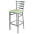 Chivari Ladder Back Bar Stool with Silver Frame and Light Green Vinyl Seat BLMSVLGR-ZF-KT
