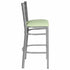 Chivari Ladder Back Bar Stool with Silver Frame and Light Green Vinyl Seat BLMSVLGR-ZF-KT