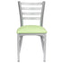 Chivari Ladder Back Restaurant Chair with Silver Frame and Light Green Vinyl Seat CLMSVLGR-ZF-KT